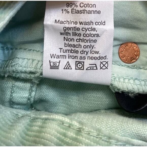 J Crew Womens Pants Size 27 Corduroy Mint Green - Picture 6 of 8